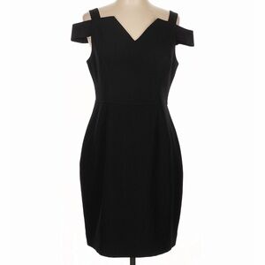 White House Black Market Black Cold Shoulder Cocktail Dress Size 14